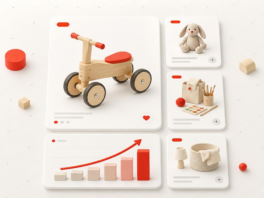 Hero product card with new-launch product tiles and a product velocity chart